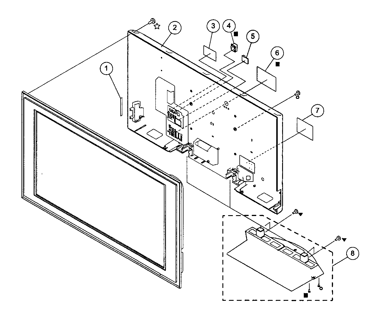 Rear cabinet parts/stand