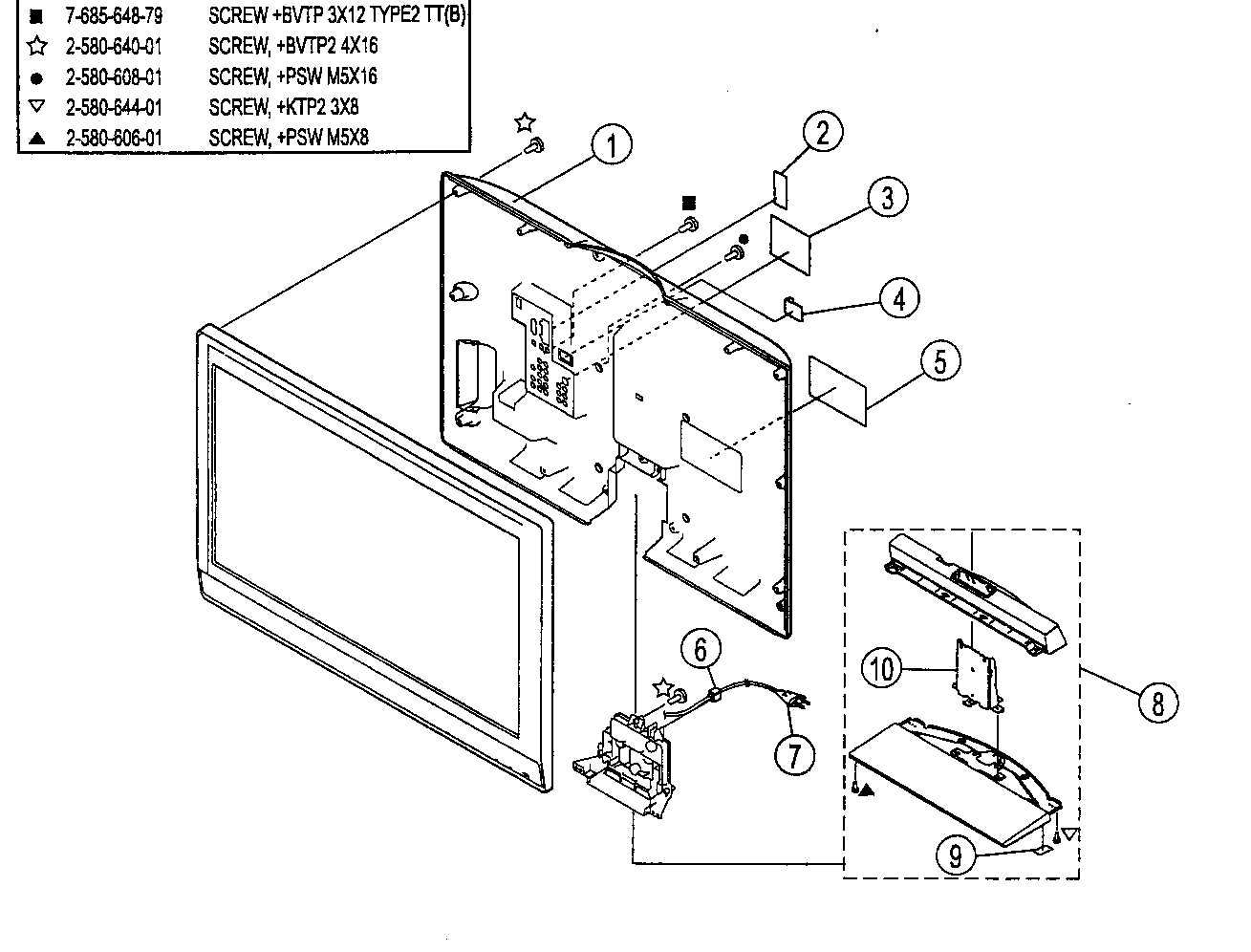 Rear cover/stand assy