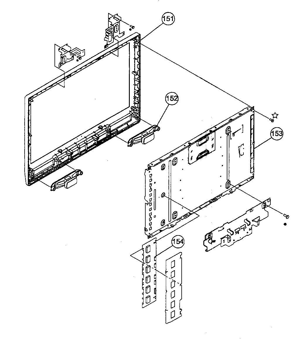 Bezel/lcd panel/speakers