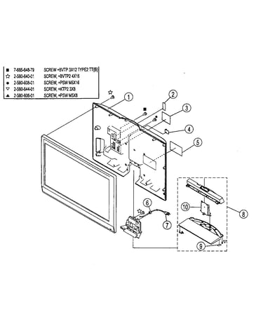 Rear cover/stand assy
