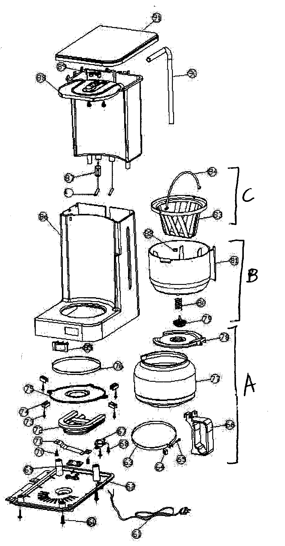 Coffee maker assy