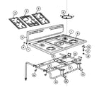 Fisher & Paykel OR36SDBGX1-88482A hobtop assy diagram