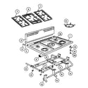 Fisher & Paykel OR36LDBGX1-88483A hobtop assy diagram