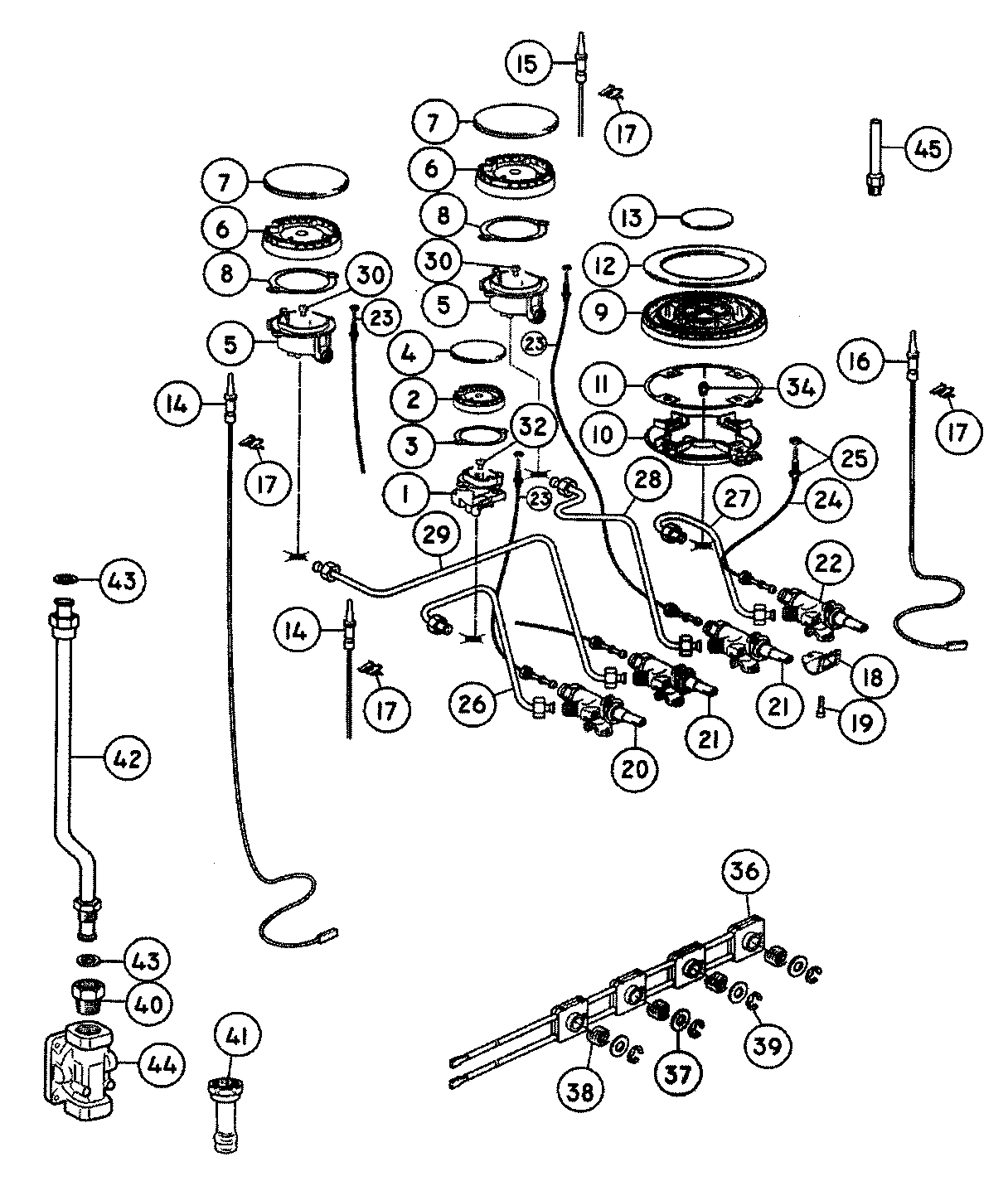 Gas hob top assy