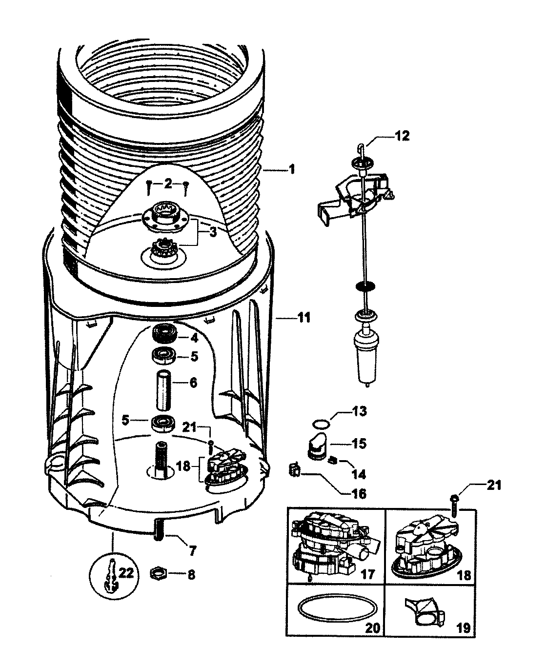 INNER/OUTER BOWLS/DRAIN PUMP