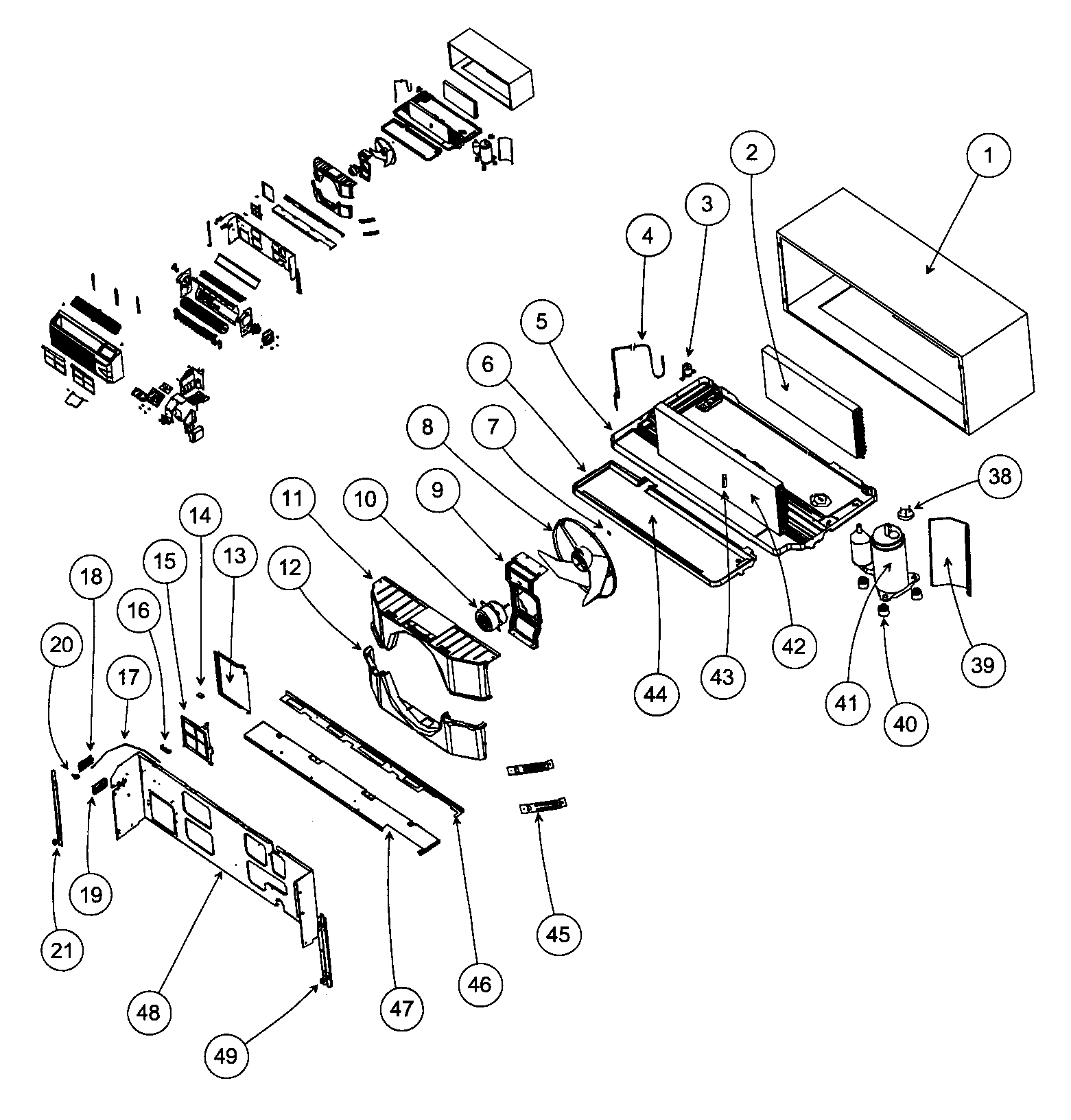 Back cabinet assy