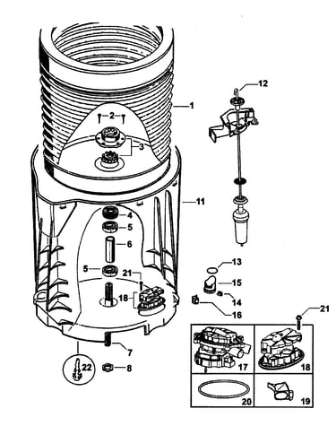 Inner/outer bowls/drain pump