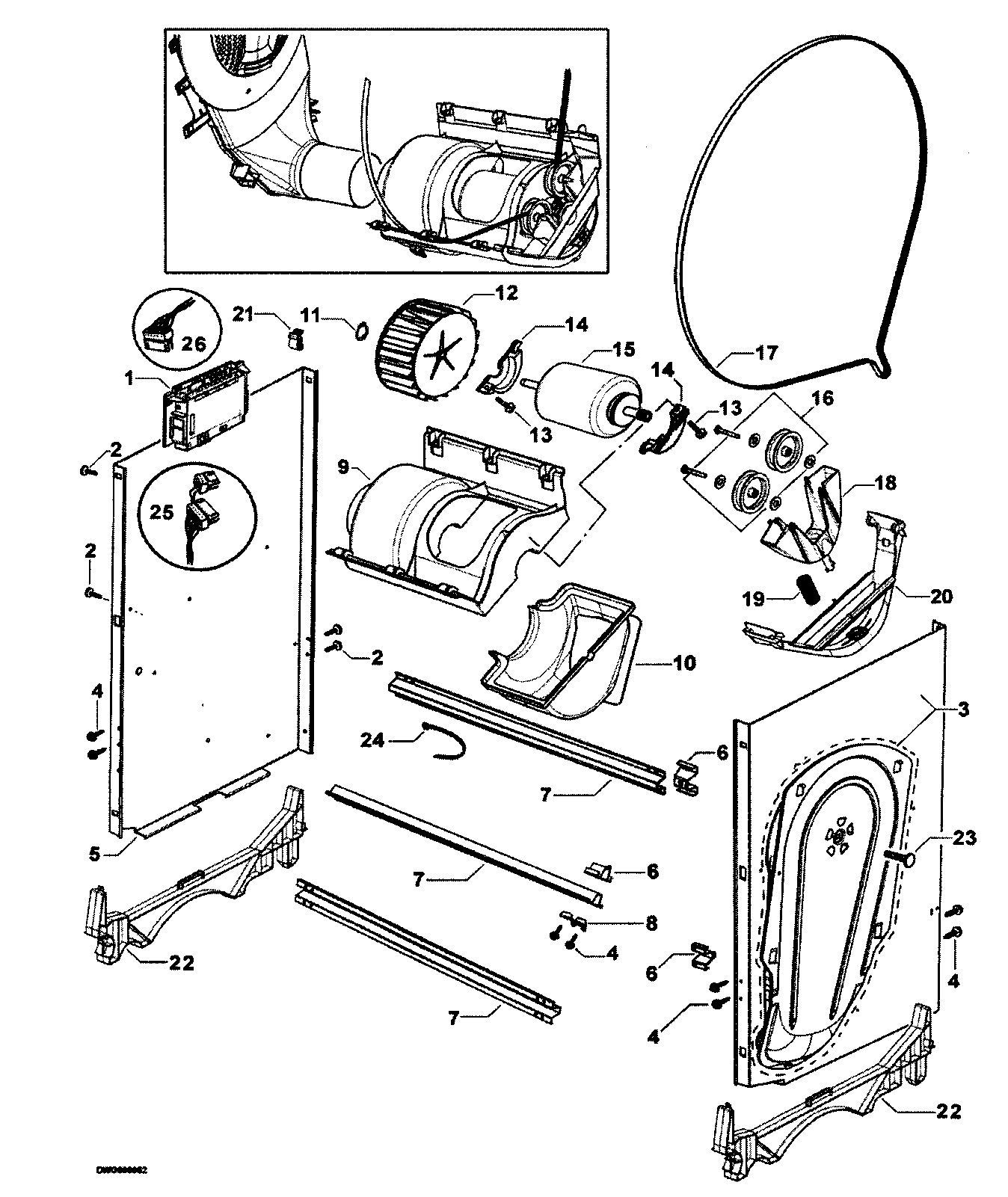 Chassis components/motor assy