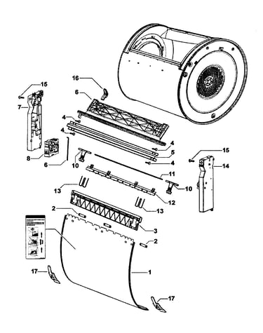 Subdeck assy/drum door assy