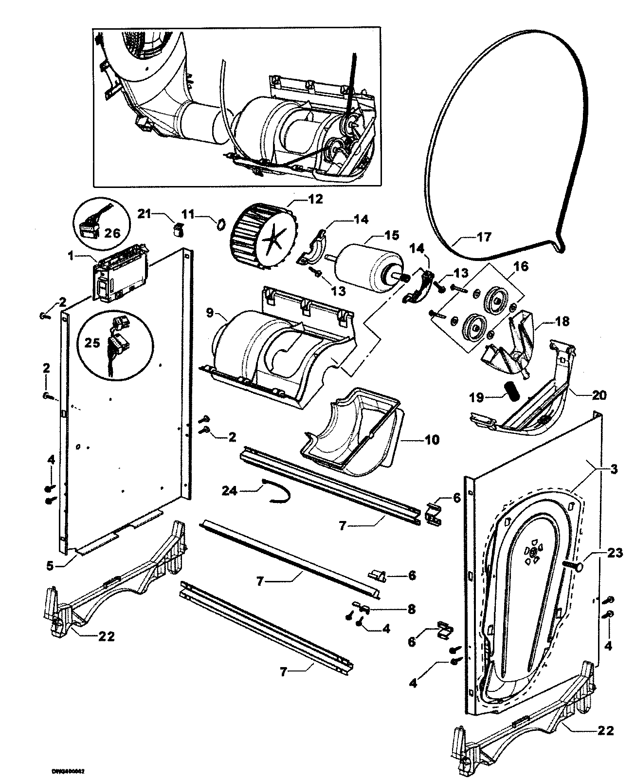 Chassis components/motor assy