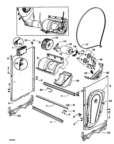 Chassis components/motor assy