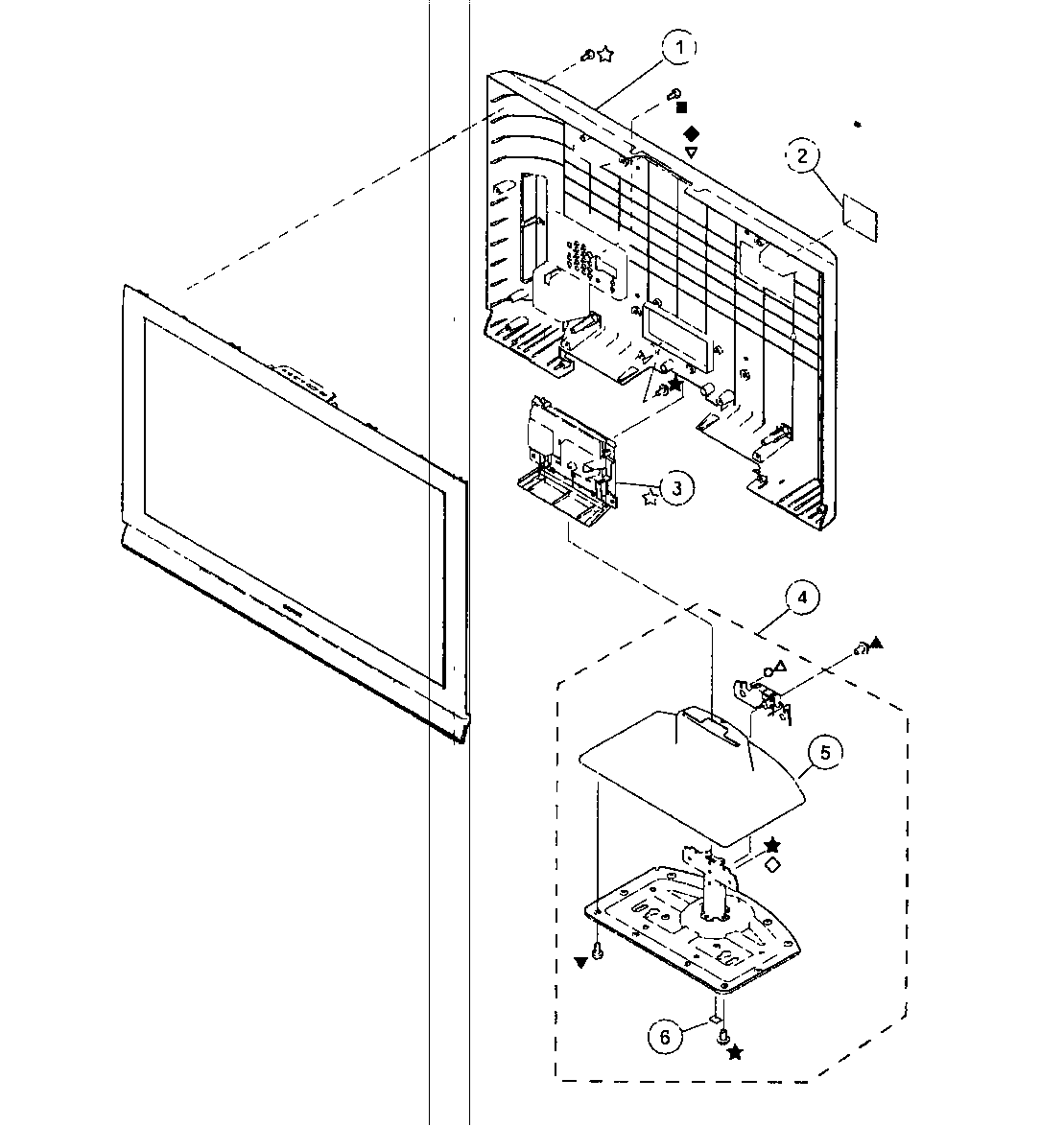 BACK CABINET/STAND ASSY