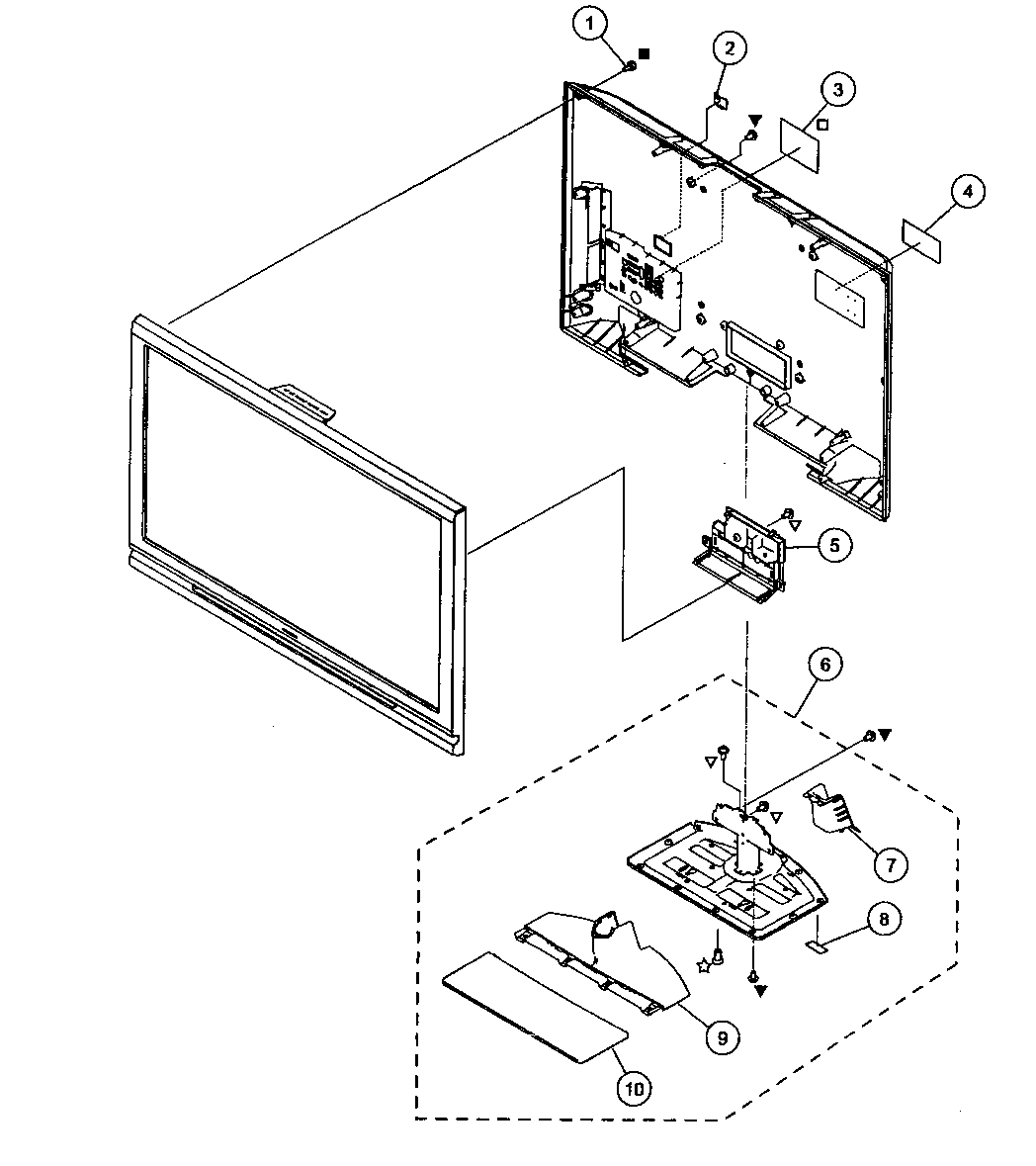 Rear cover/stand assy