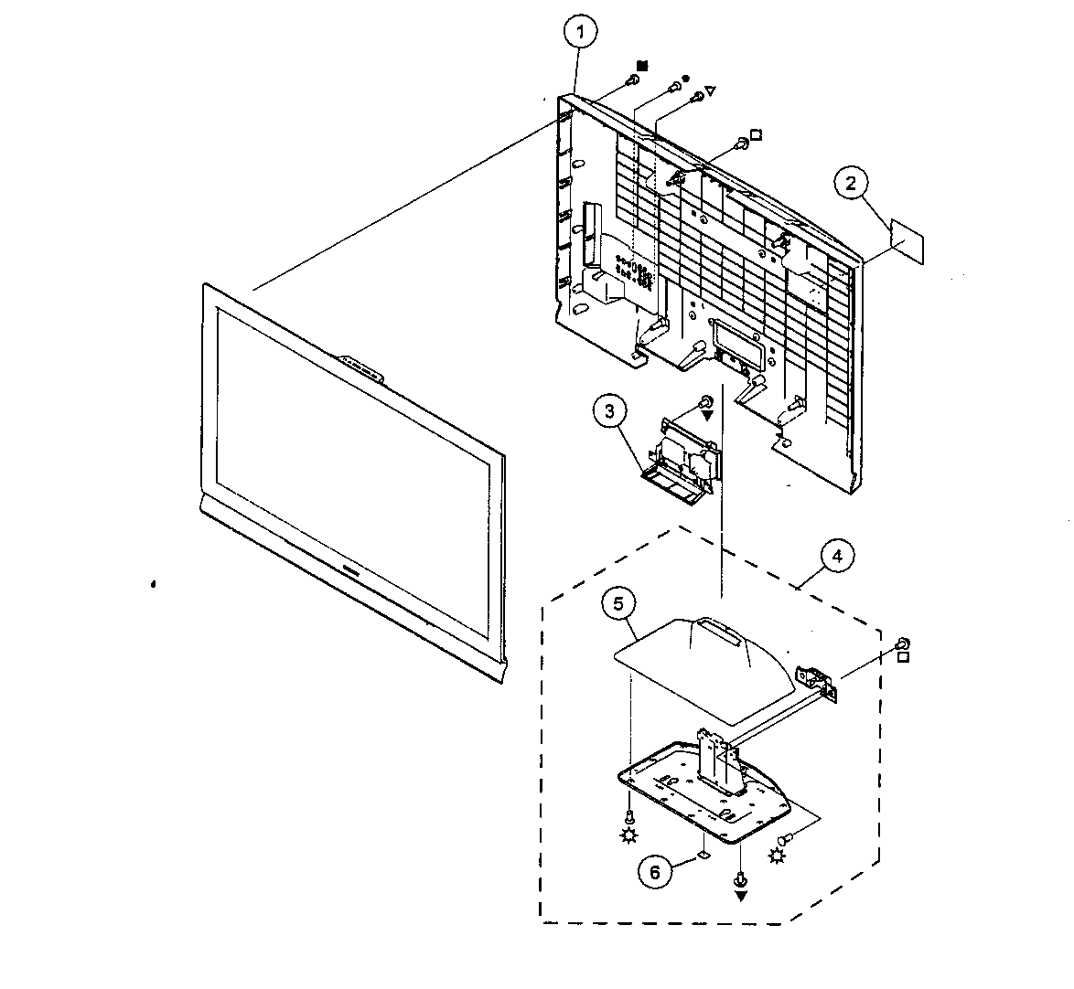 Rear cover/stand assy