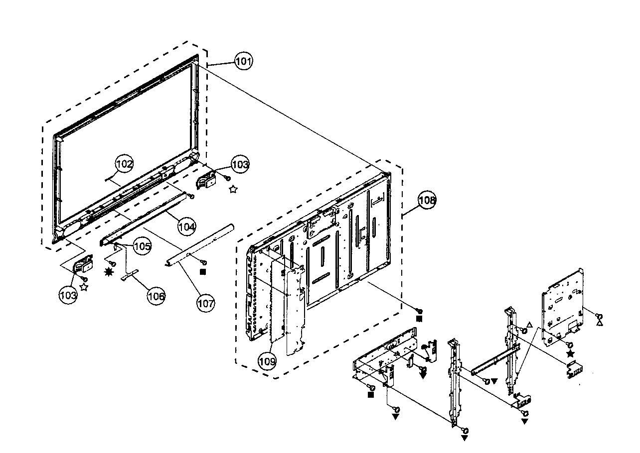Bezel/lcd panel assy