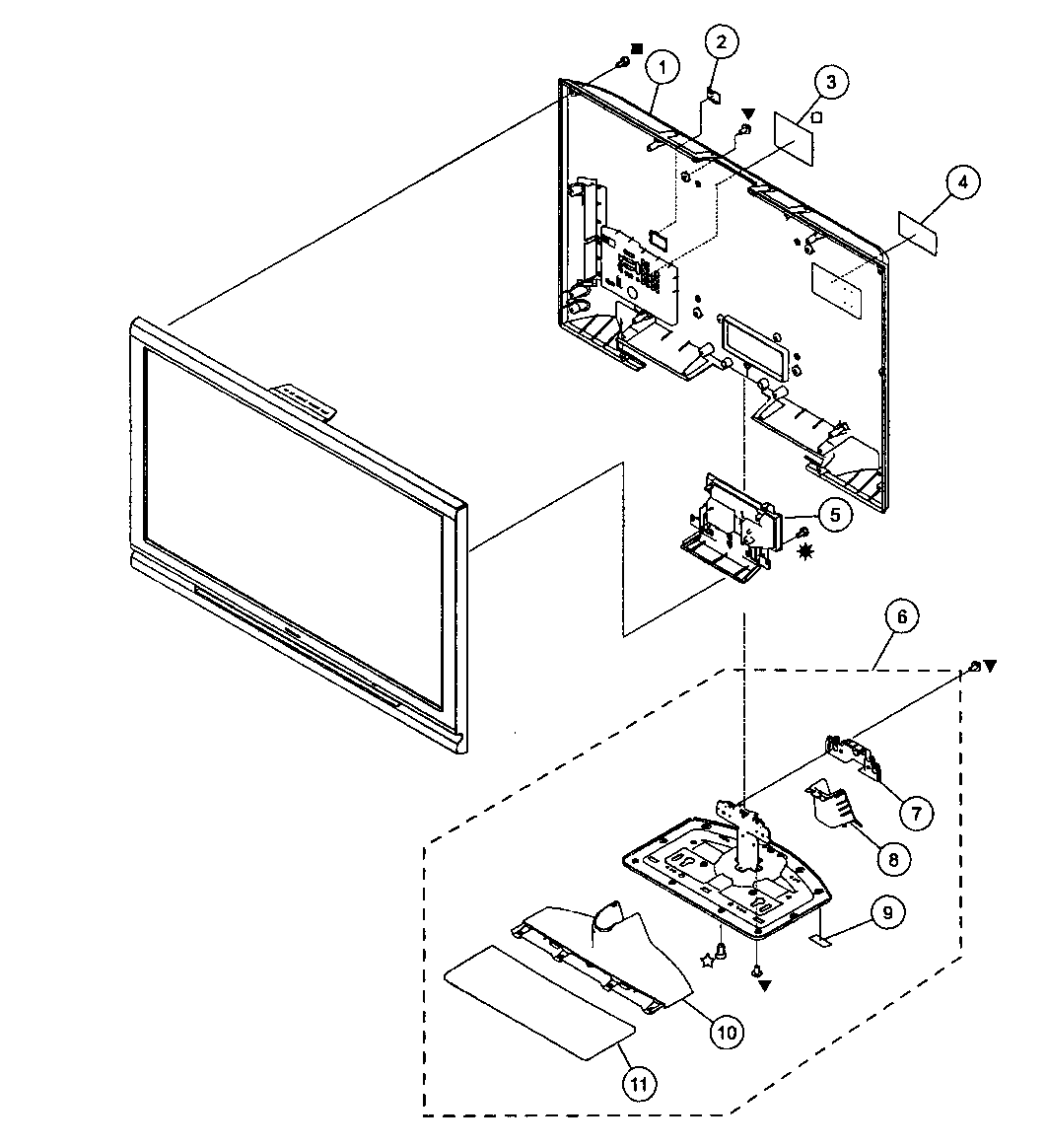 Rear cover/stand assy