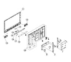 Sony KDL-40W4100 bezel/lcd panel assy diagram