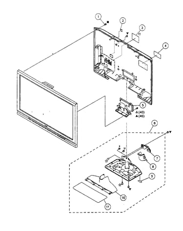 Rear cover/stand assy