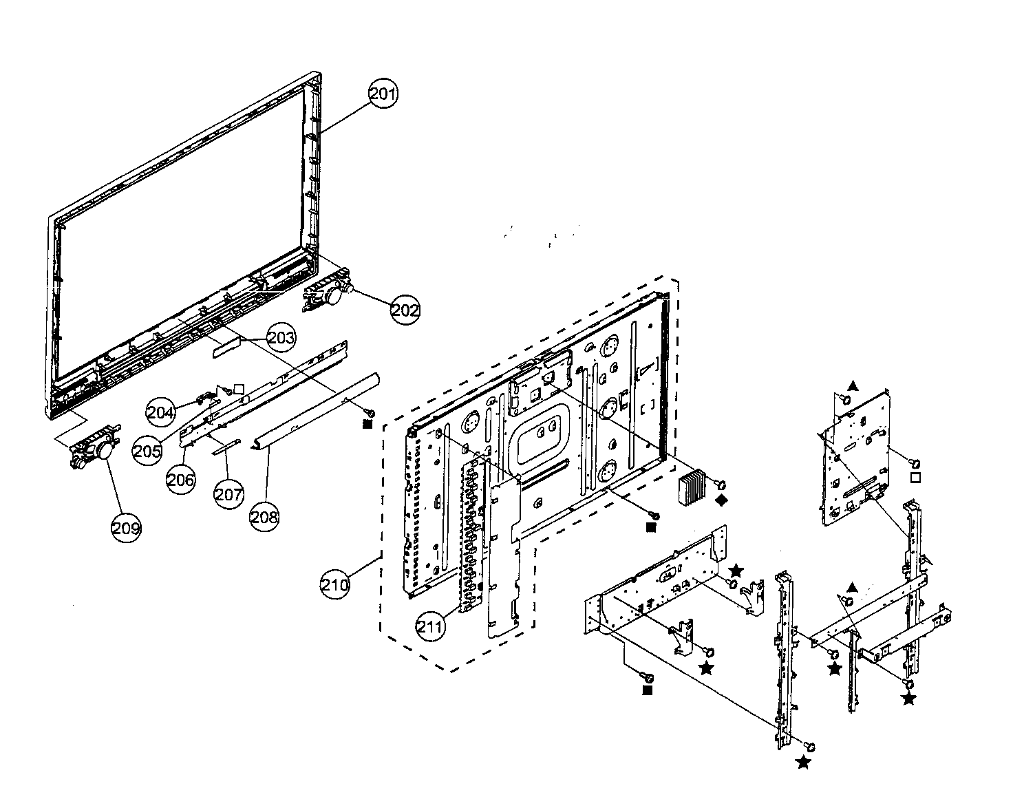 Bezel/lcd panel assy