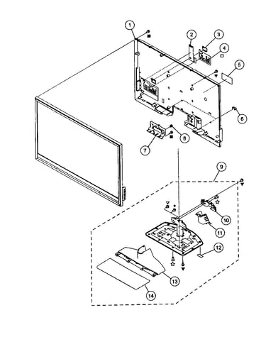 Rear cover/stand assy
