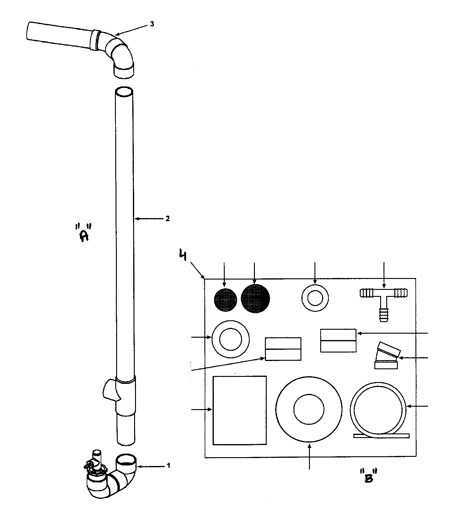 Vent pipe assy/envelope parts