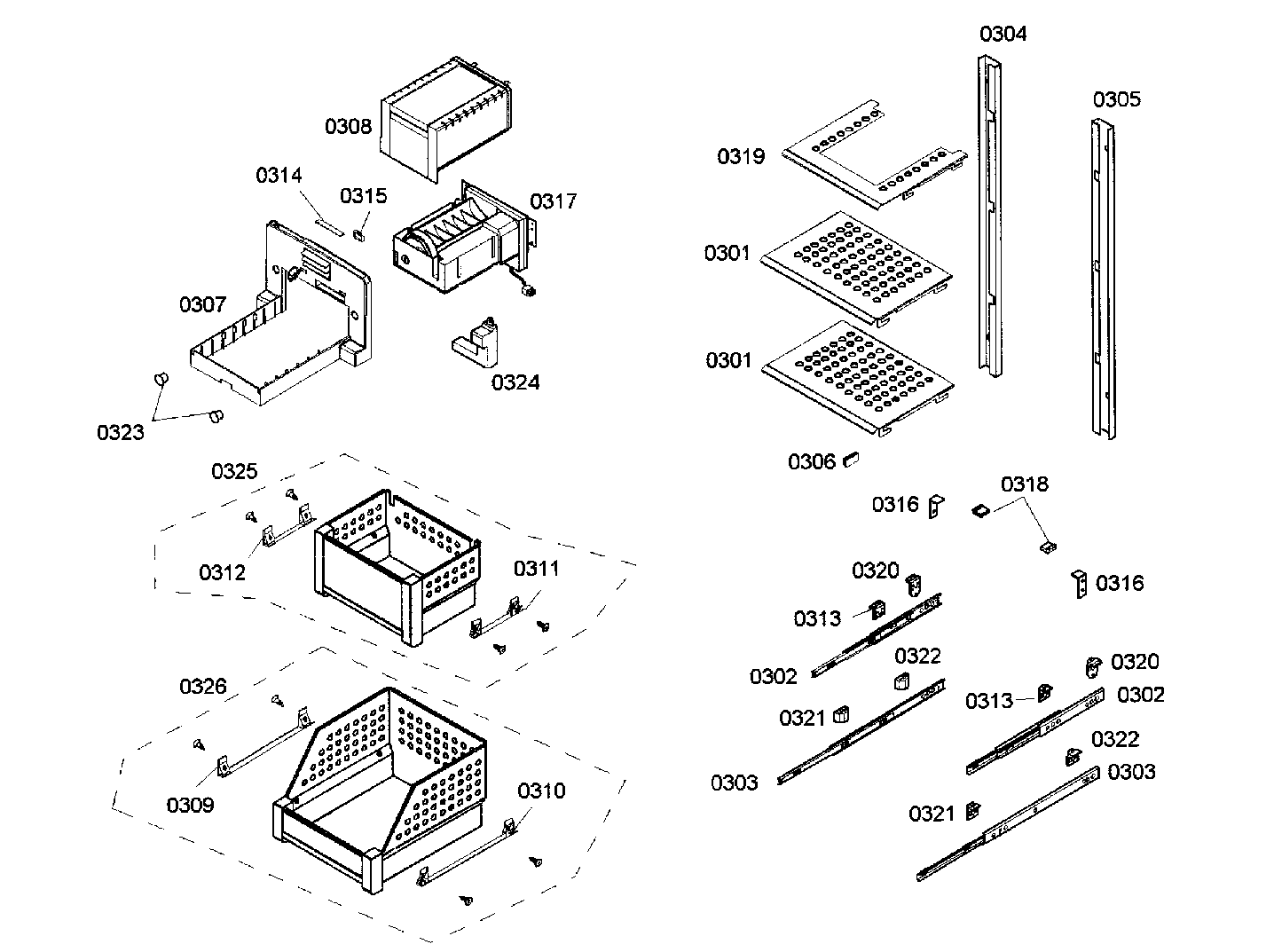 Drawers assy