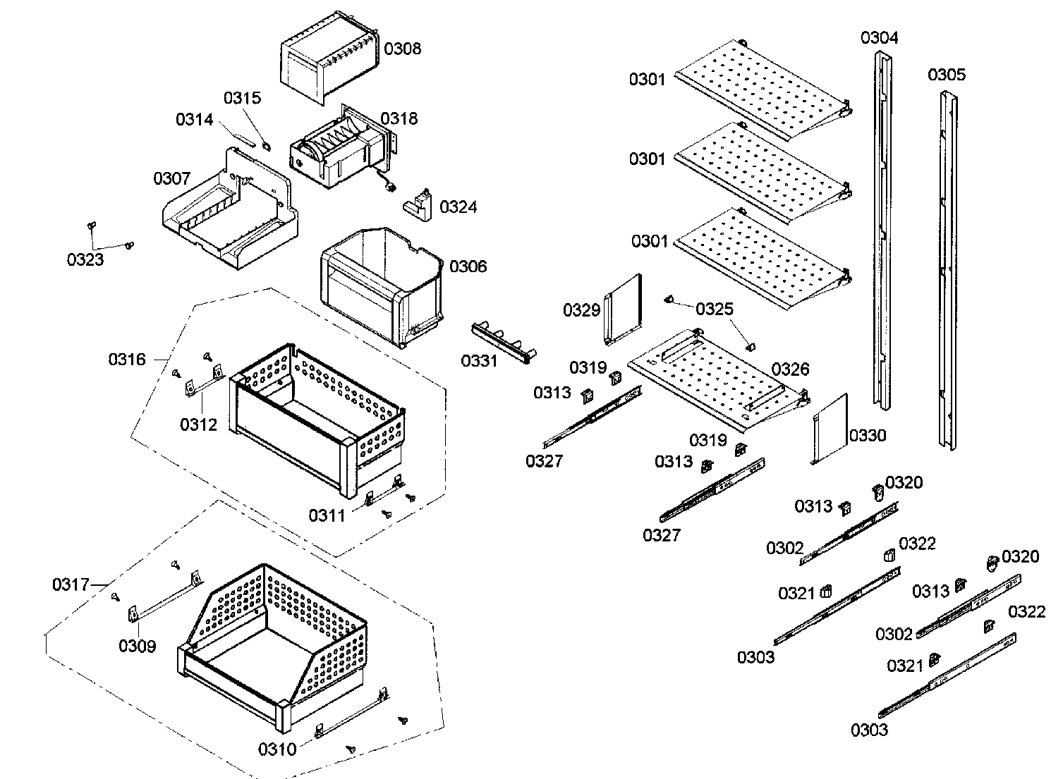 Drawers assy