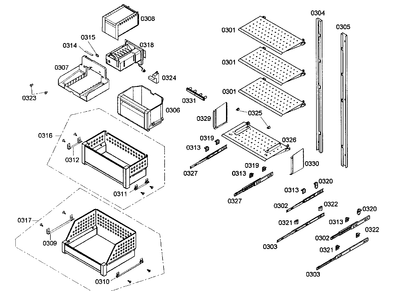 Drawers assy