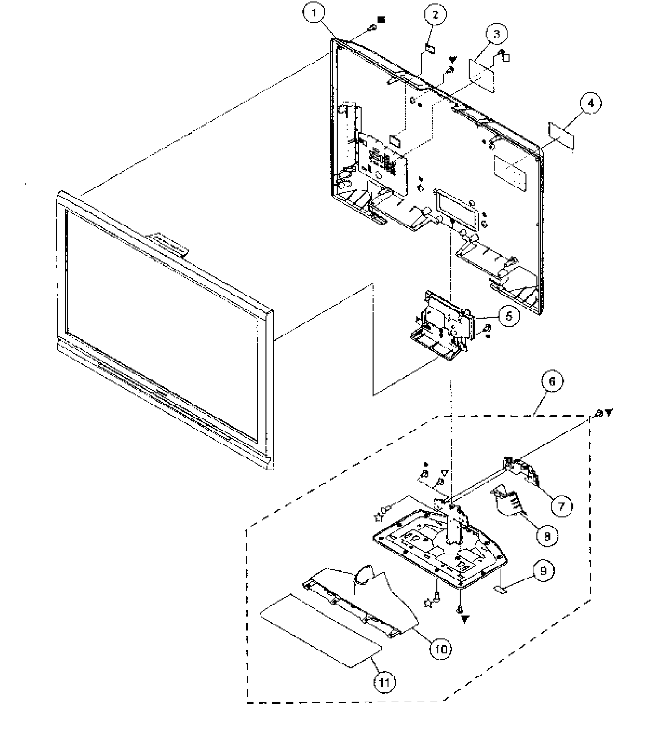 Rear cabinet