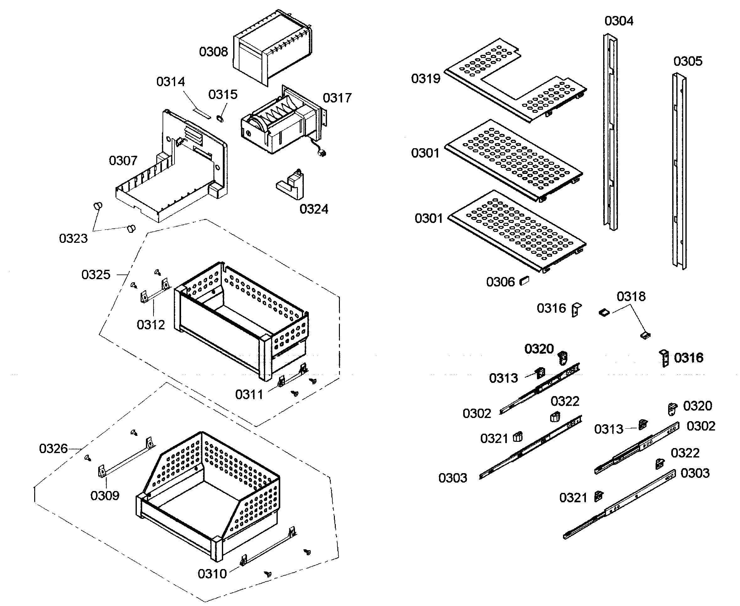 Drawers assy