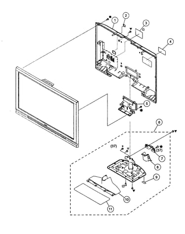 Rear cover/stand assy