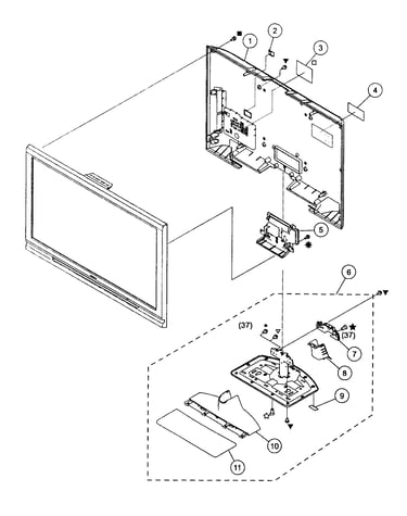 Rear cover/stand assy