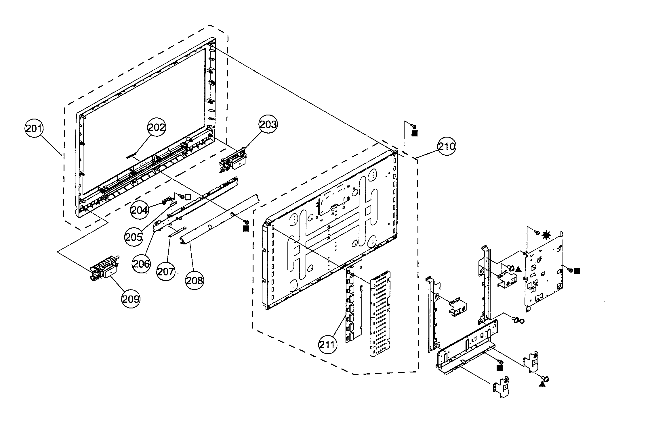 Bezel/lcd panel assy