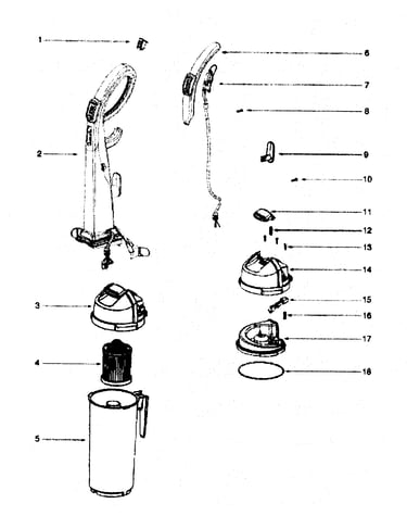 Handle/dust cup