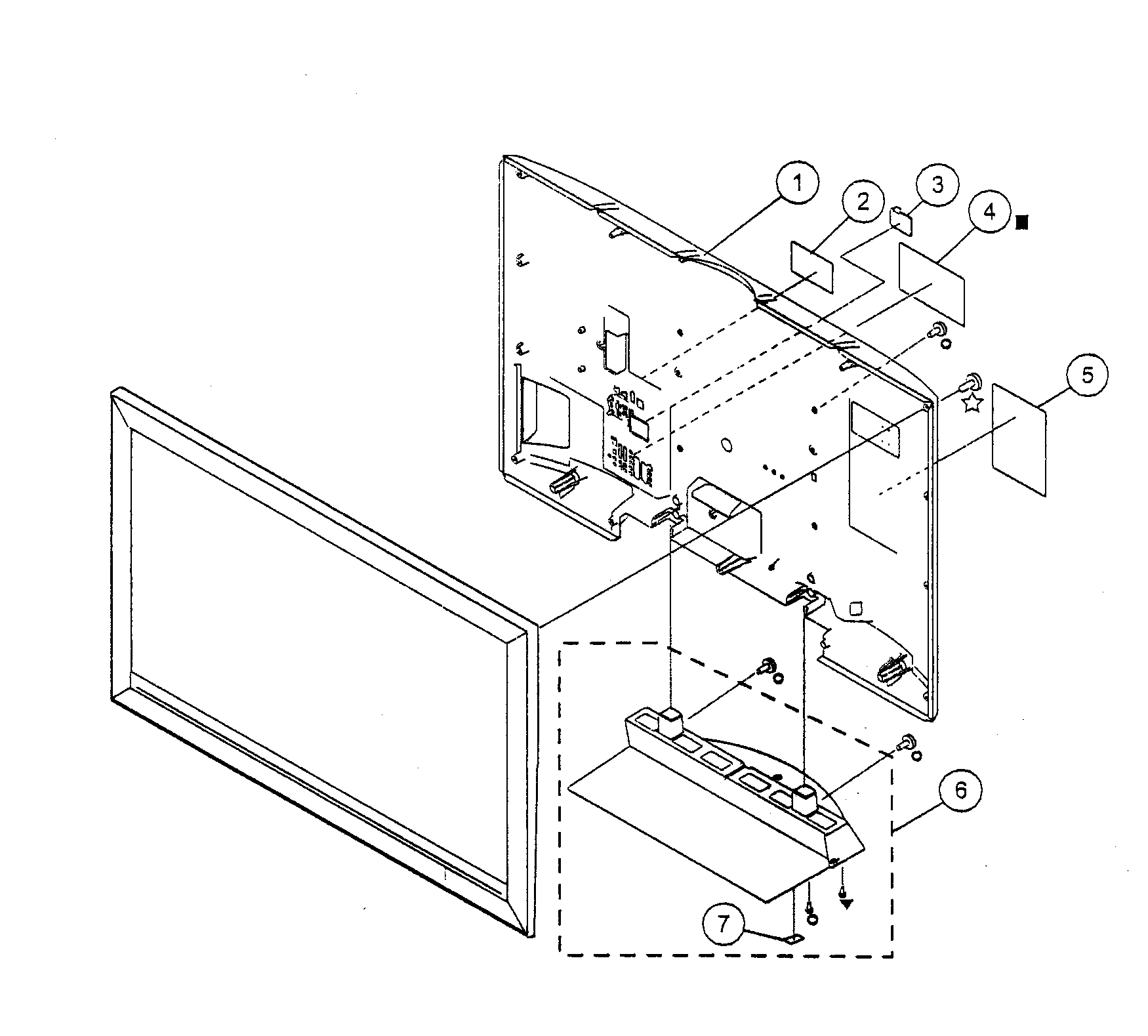 Rear cover/stand assy