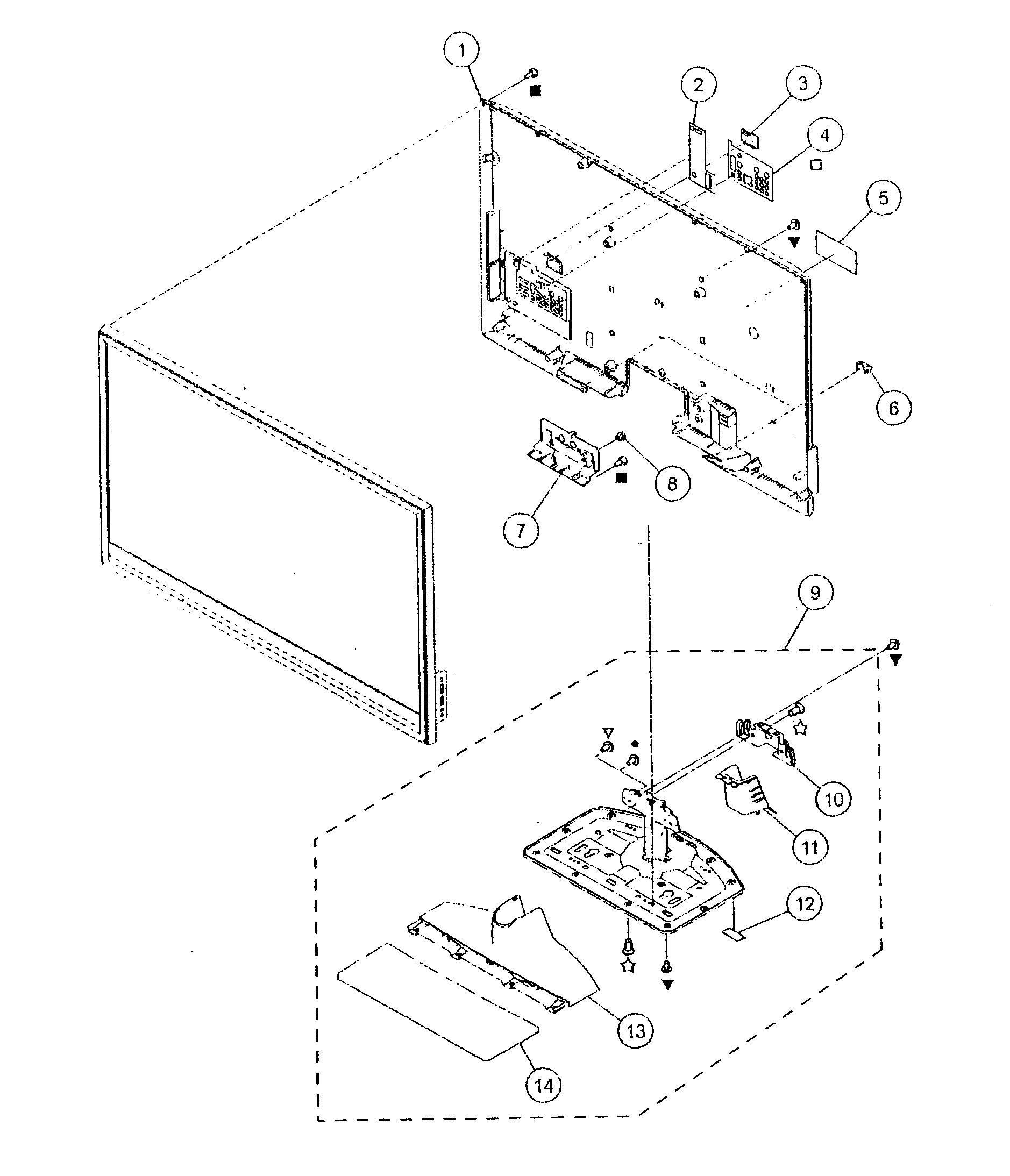 REAR COVER/STAND ASSY