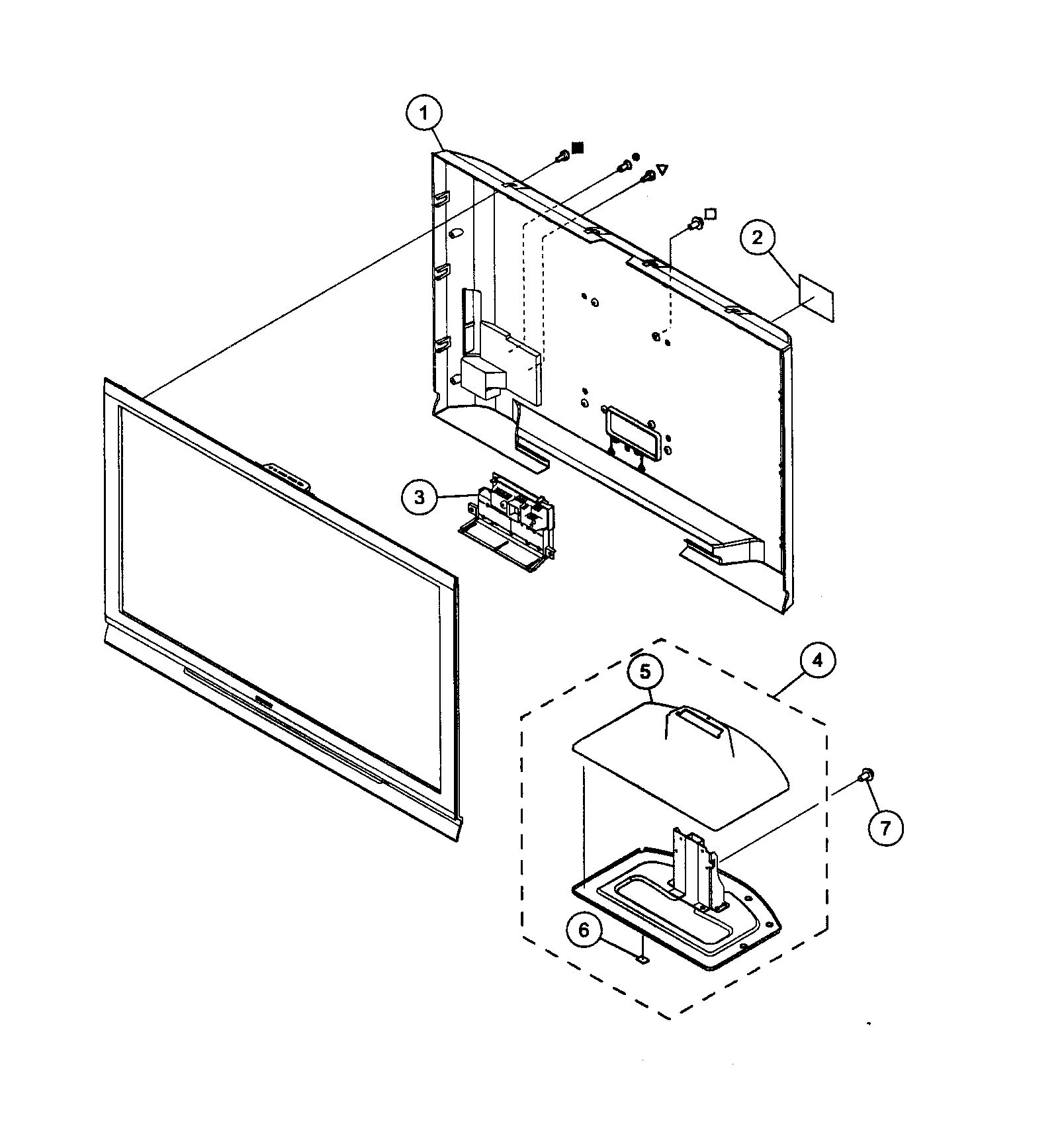 Rear/stand assy