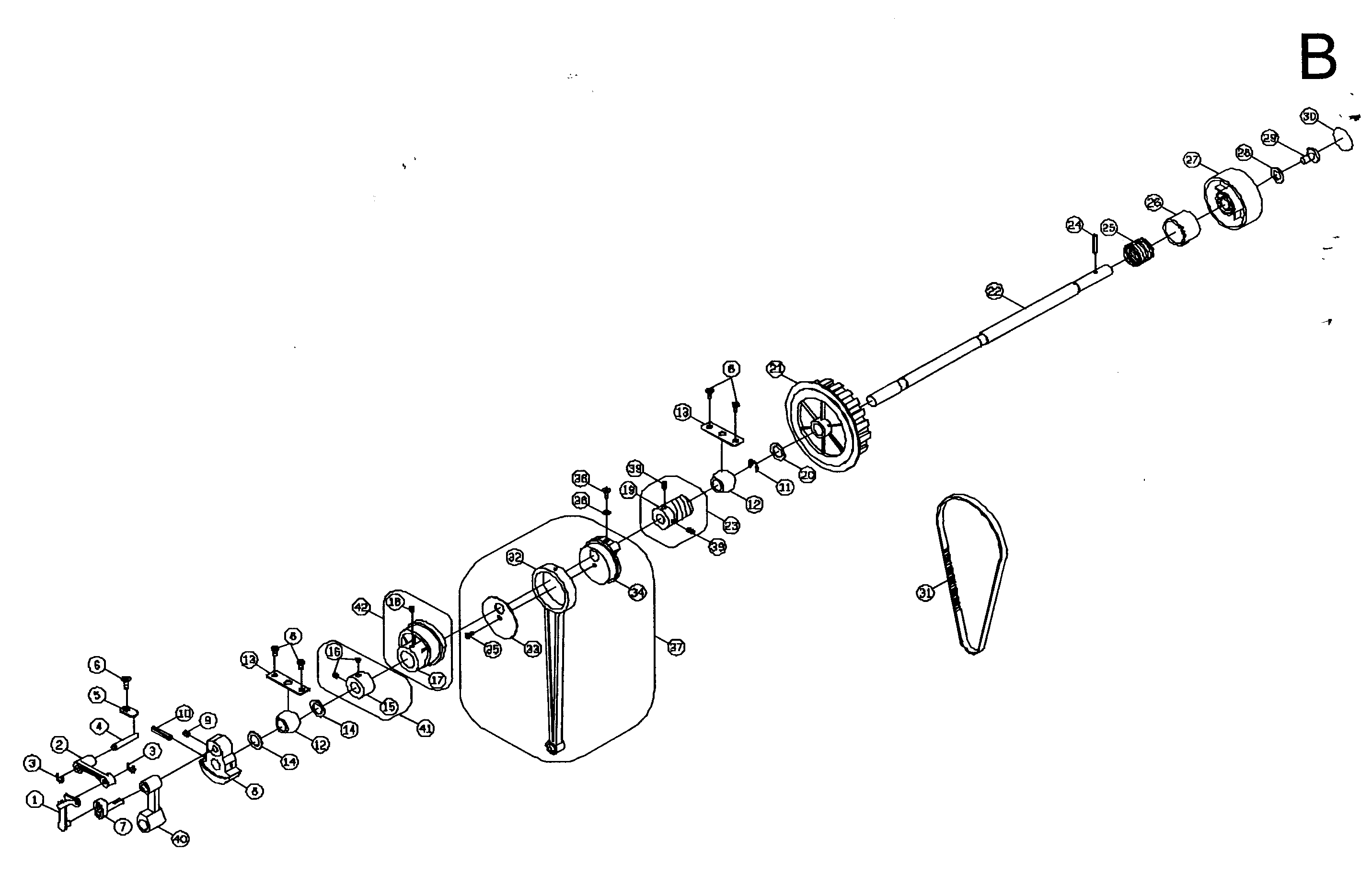 Shaft/belt assy