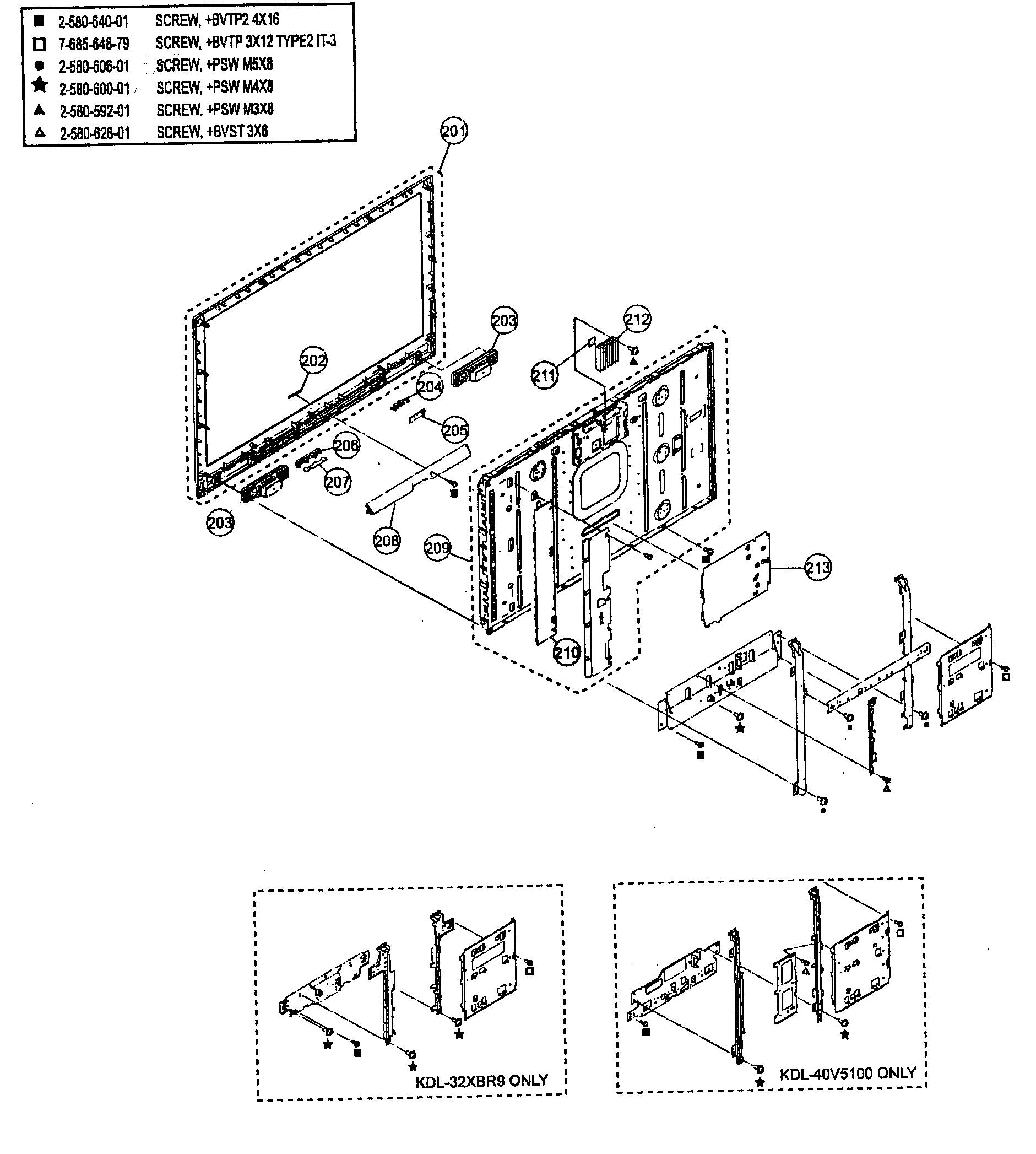 CABINET/LCD ASSY