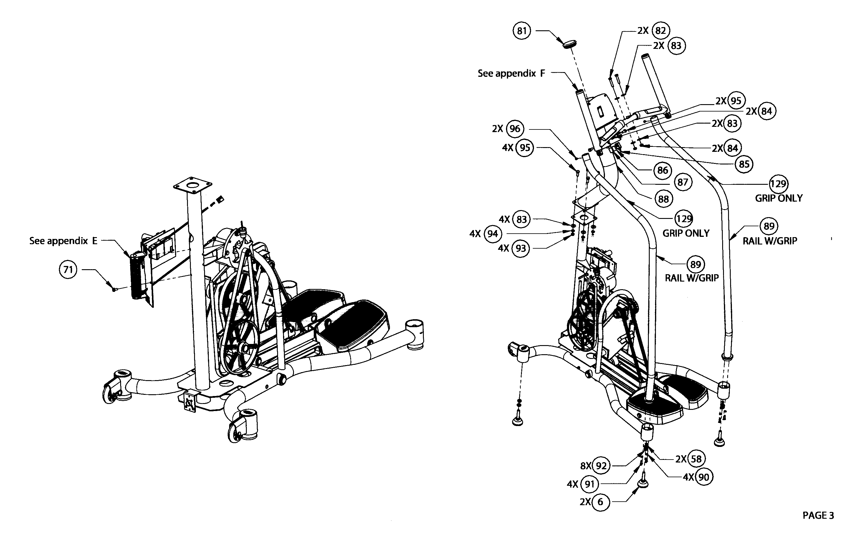 Handrails assy