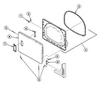 Speed Queen SSE507WF1500 door assy diagram