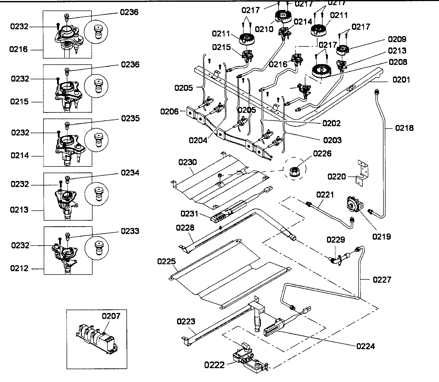 BURNERS ASSY