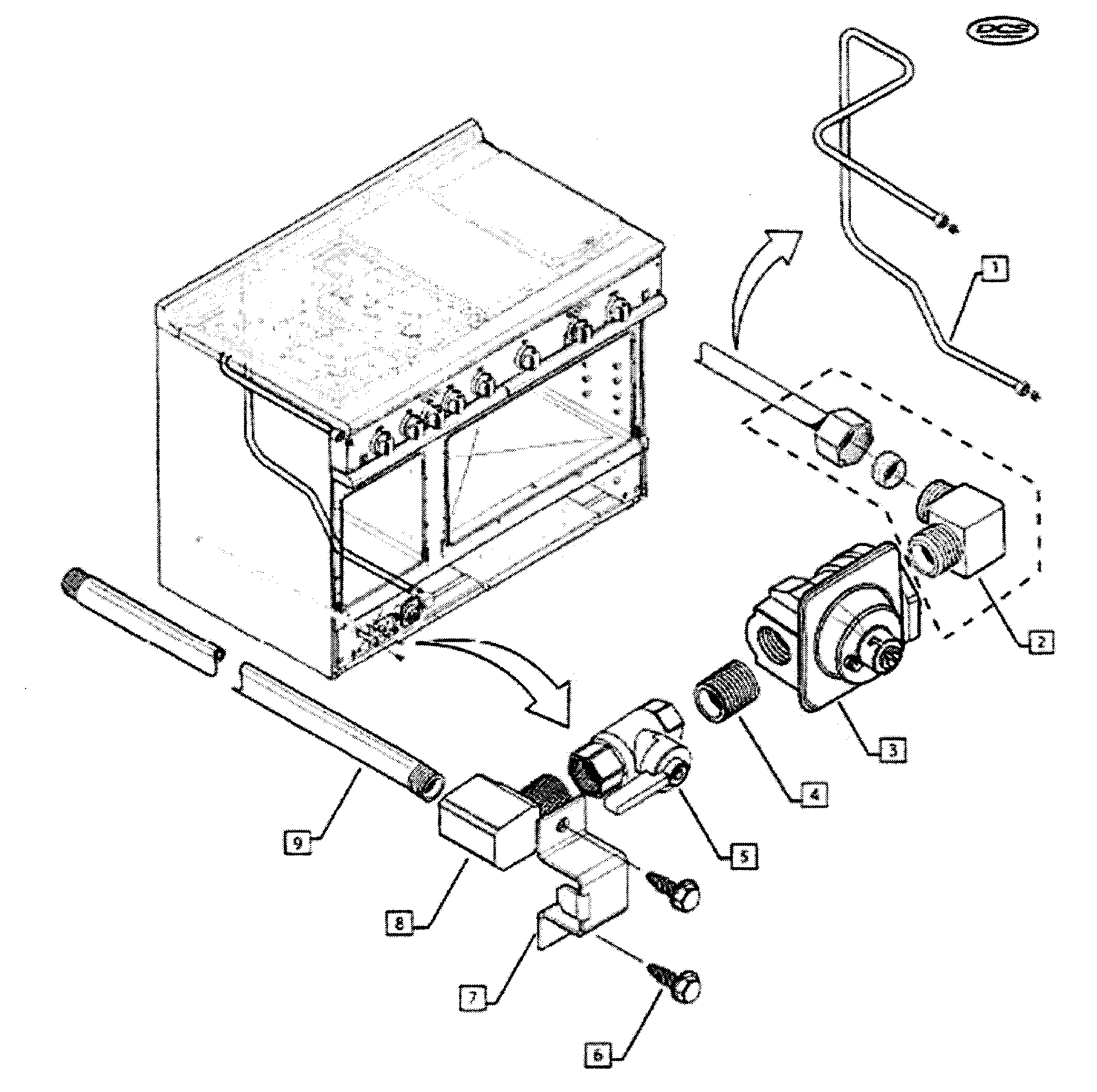 Lower gas assy