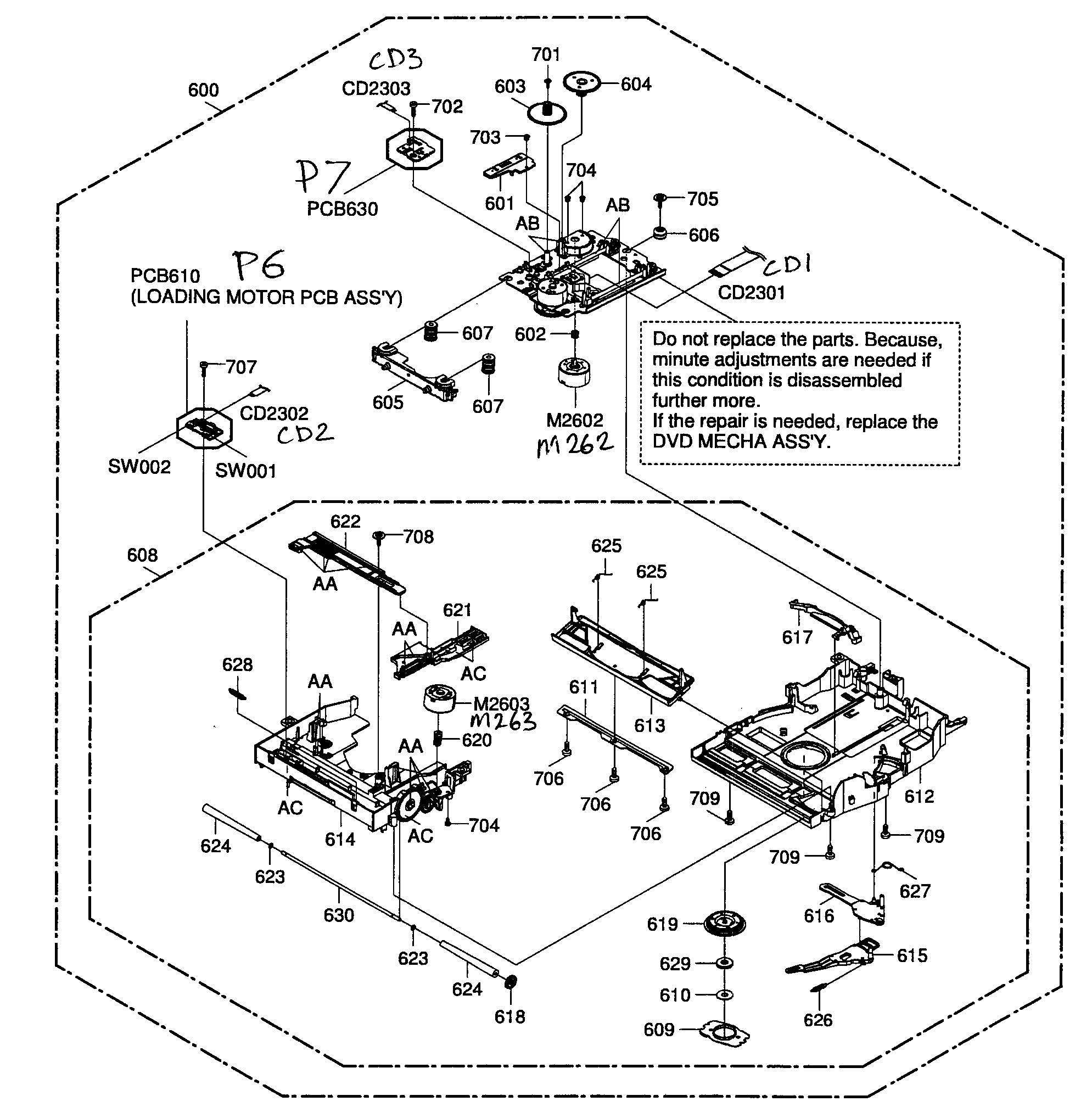 Dvd assy