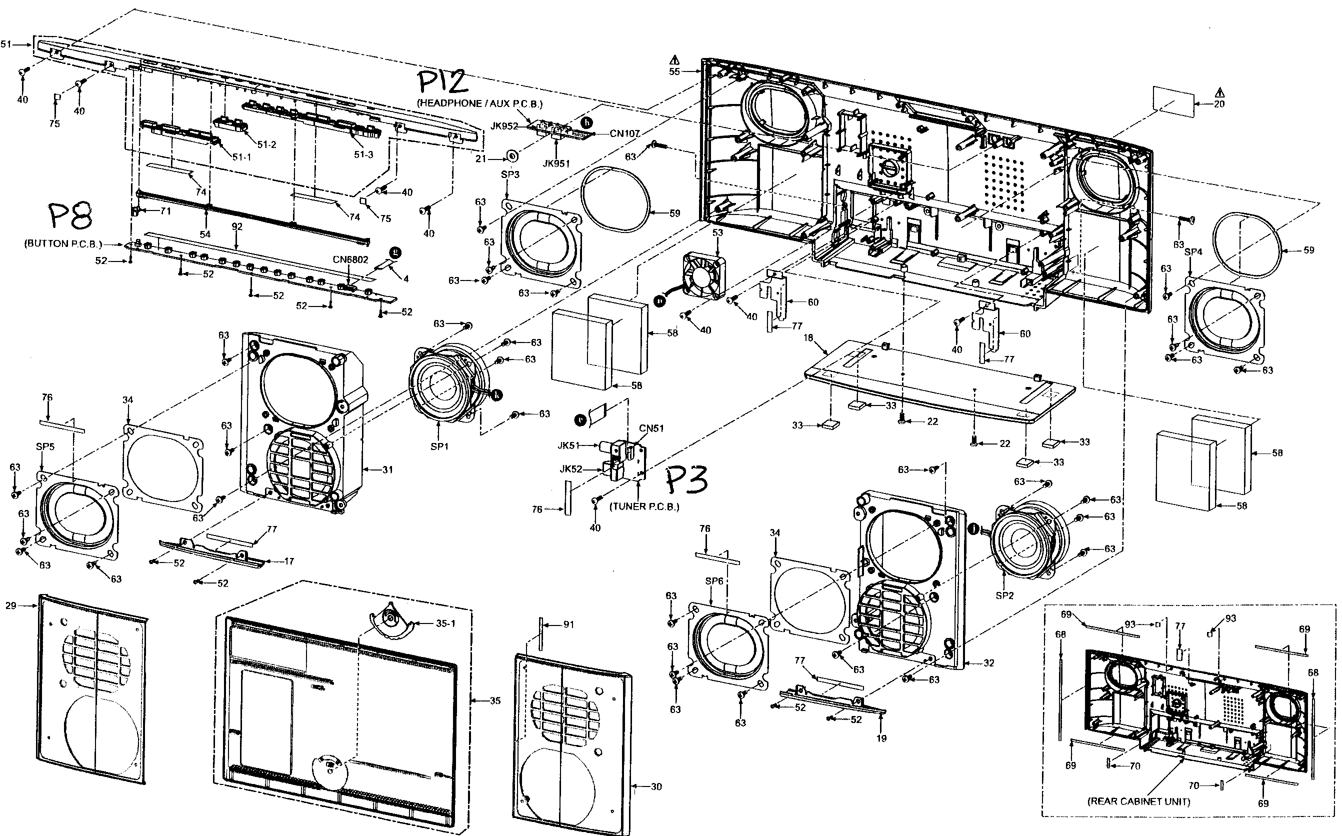 Rear cabinet