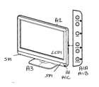 Philips 22PFL3505D/F7 cabinet assy diagram