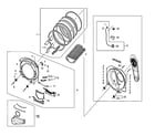 Samsung DV410AEW/XAA drum assy diagram
