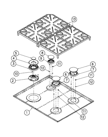 Upper cooktop