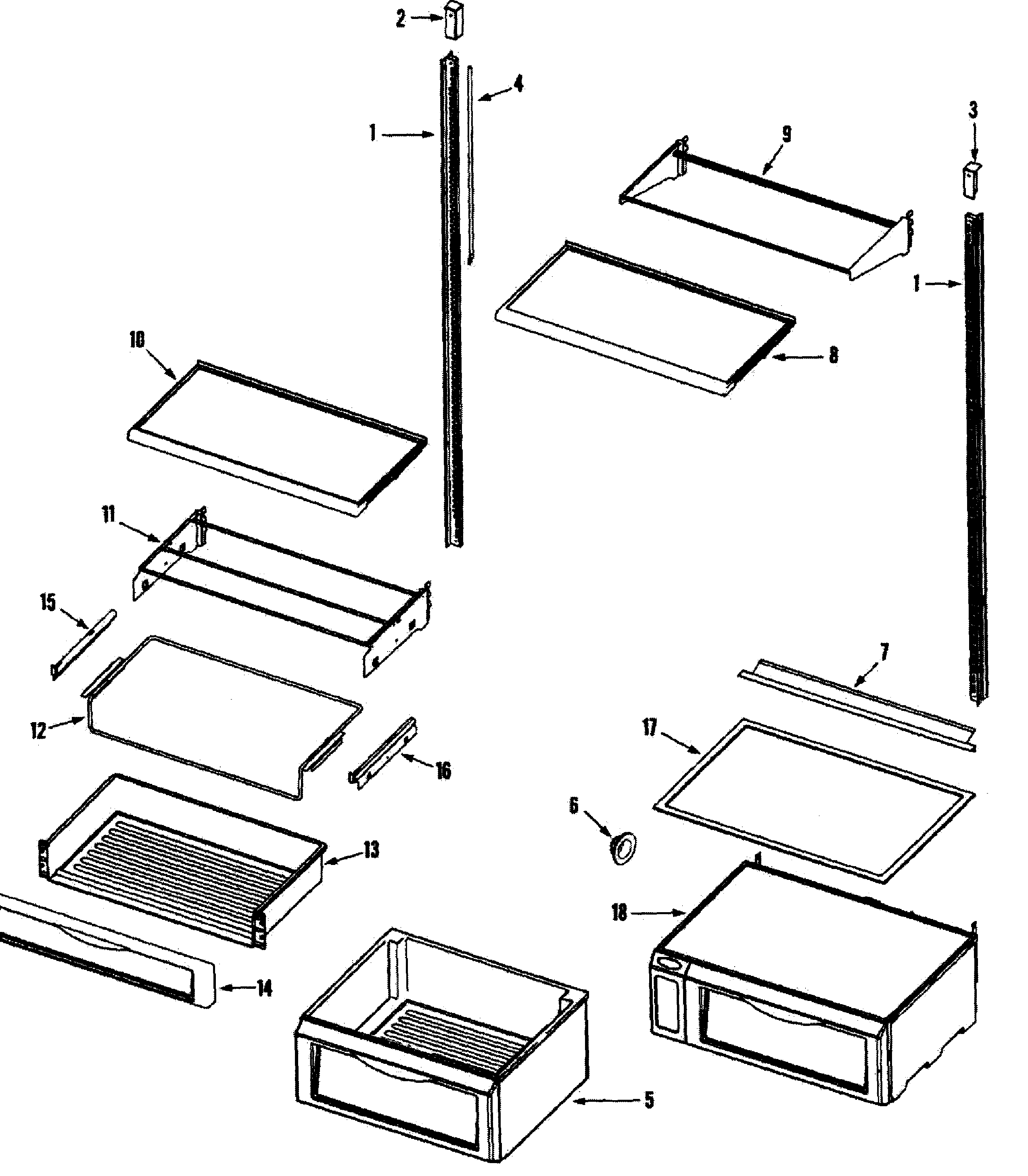 Refrig shelves