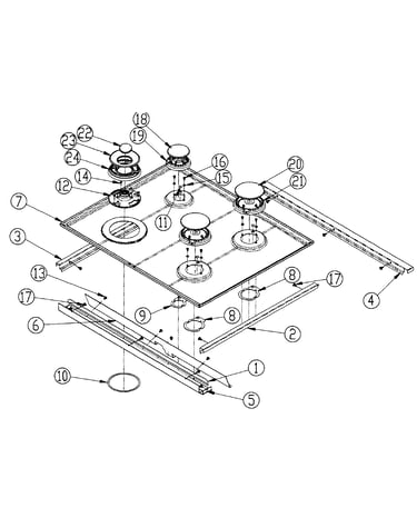 Upper cooktop